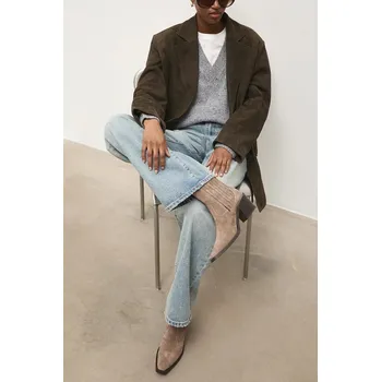 Dámská zimní obuv Semišové kotníkové boty Answear.LAB 50109 béžová 80X, EUR 37