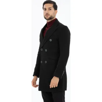 Pánský zimní kabát MASSARO kabát pánský 40301-1 dvouřadý M černá