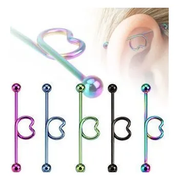 Piercing Činka industrial chirurgická ocel anodizovaná HWBSP10T (fialová)