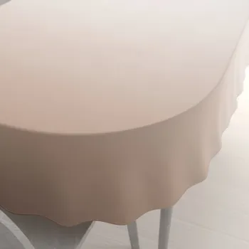 ubrus Teflonový oválný ubrus TF-096 Pudrově béžový bez vzoru 50x100 cm