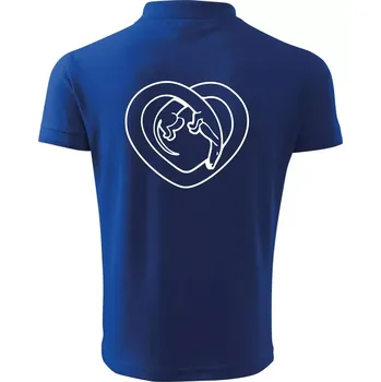 Pánská košile Jezevčík srdce - obrys - Polokošile pánská Pique Polo 203 - 4XL ( Královská modrá )