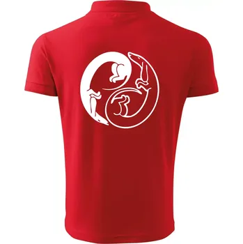 Pánská košile Jezevčíci - Jin jang - Polokošile pánská Pique Polo 203 - 3XL ( Červená )