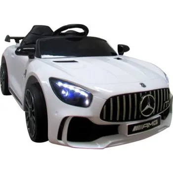 Dětské elektrovozidlo Mercedes GTR-S bílý Měkká kola Eva, měkká sedačka Licence Lithium-iontová baterie