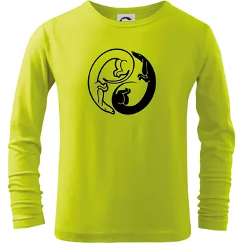 Dětská móda Jezevčíci - Jin jang - Triko dětské Long Sleeve - 122 cm/6 let ( Limetková )