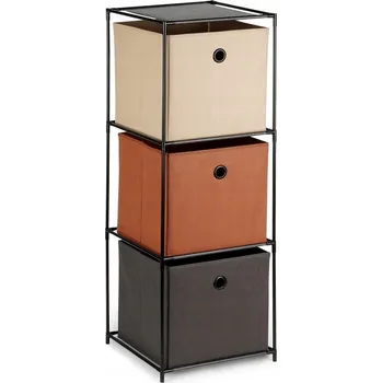 Knihovna Kovový regál s boxy 34,5x34,5x100 cm