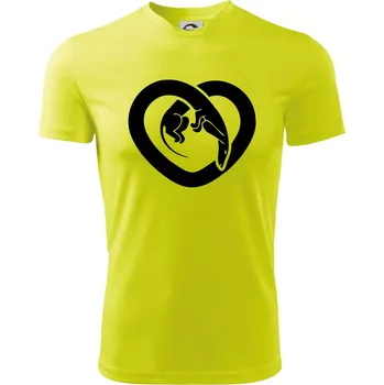 Chlapecké oblečení Jezevčík srdce - plný - Dětské triko sportovní (dresovina) - 122 cm/6 let ( Neonově žlutá )