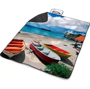 deka Sablio Plážová deka Loďky na pláži: 200x140 cm