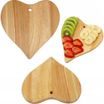 Kuchyňské prkénko PRKÉNKO NA KRÁJENÍ A SERVÍROVÁNÍ BAREVNÉ DŘEVĚNÉ SERCE BUK - 17,5x19,5 CM