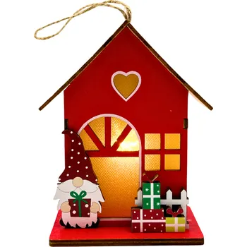 Vánoční ozdoba Dřevěná vánoční ozdoba - Svítící domeček A12.01