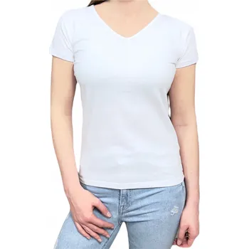 Dámské tričko Dámské bavlněné tričko KLASICKÉ s krátkým rukávem basic bílé L