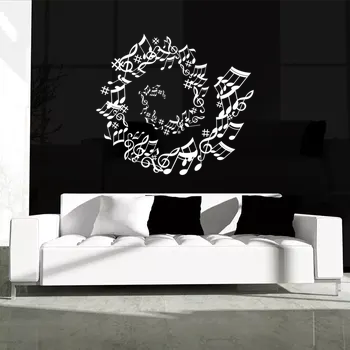 samolepka Sablio Samolepka na zeď: Hudební spirála - 60x54 cm