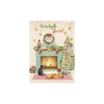 Vánoční přání B6, vánoční krb. Henry