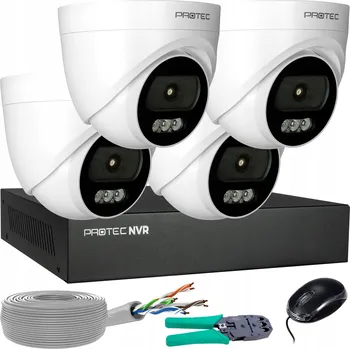 IP kamera Monitorovací systém 4 IP kamery 4MPX 2K POE Kopulové Vnitřní Mikrofon bez HDD