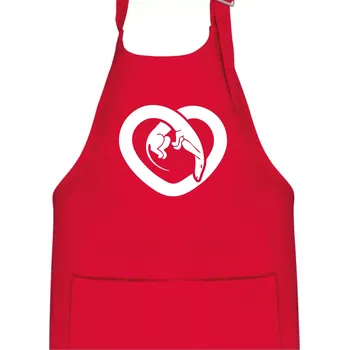 Kuchyňská zástěra Jezevčík srdce - plný - Dětská zástěra na vaření - Univerzální velikost ( Červená )