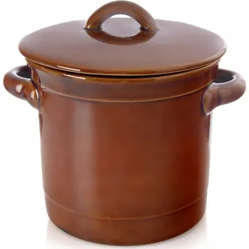 Dóza na potraviny HRNEC K NAKLÁDÁNÍ OKUREK, ZELÍ, KERAMICKÝ S VÍKEM 1L, KAMENINA