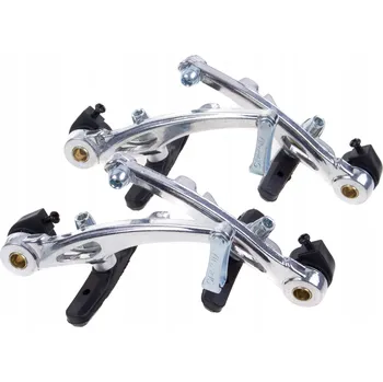 Brzda na kolo BRZDOVÉ ČELISTI V-BRAKE SADA HLINÍKOVÉ STŘÍBRNÉ