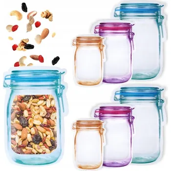 Dóza na potraviny UZAVÍRATELNÉ SÁČKY NA POTRAVINY SENDVIČE MRAŽENÉ POTRAVINY OPAKOVANĚ POUŽITELNÉ SADA 6 KS