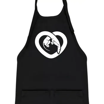 Kuchyňská zástěra Jezevčík srdce - plný - Dětská zástěra na vaření - Univerzální velikost ( Černá )