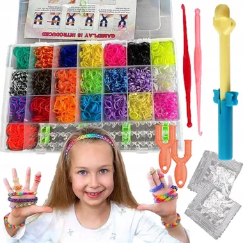 kreativní sada SADA GUMIČEK NA VÝROBU NÁRAMKŮ KREATIVNÍ SILNÉ XL BARVY Gumičky 4400