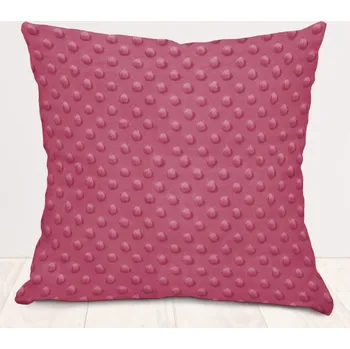 Povlak na polštářek Dětský povlak na polštář Minky TOP 3D puntíky MKP-057 Ostružinový 50 x 60 cm