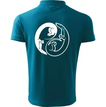Pánská košile Jezevčíci - Jin jang - Polokošile pánská Pique Polo 203 - 5XL ( Tmavý tyrkys )