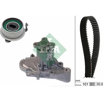 Vodní pumpa motoru Sada rozvodů - řemen s kladkami a vodní pumpa INA 530 0355 30