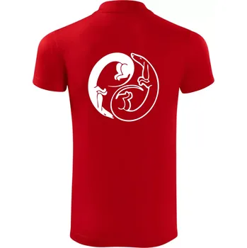 Pánská košile Jezevčíci - Jin jang - Polokošile Victory sportovní (dresovina) - XL ( Červená )