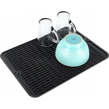 Odkapávač na nádobí SILIKONOVÁ PODLOŽKA NA SUŠENÍ NÁDOBÍ ODKAPÁVAČ SKLÁDACÍ ČERNÁ