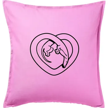 Polštář Jezevčík srdce - obrys - Polštář 50x50 - 50x50 - Pouze potah ( Růžová )