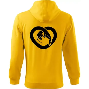 Pánská mikina Jezevčík srdce - plný - Mikina s kapucí na zip trendy zipper - XL ( Žlutá )