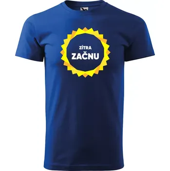 Pánské tričko Sablio Tričko s potiskem Zítra začnu - modré 5XL