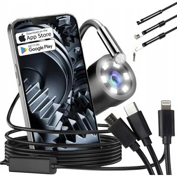 Bezpečnostní kamera Inspekční kamera pro telefon endoskop pro IPHONE ANDROID 3v1 FULL HD IP67