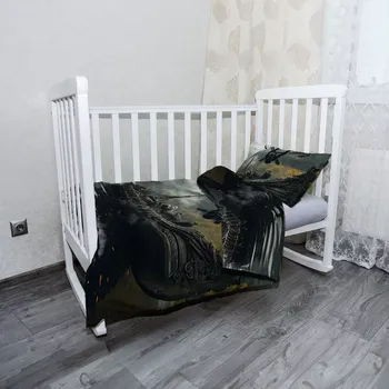 Povlečení Sablio Mikroplyšové dětské povlečení do postýlky Vikingové Loď - 120x90 / 40x60