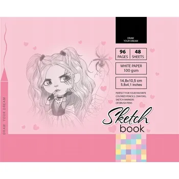 Skicák 148x105 mm / 96 listů, 100 g/m2, tvrdé desky fresh