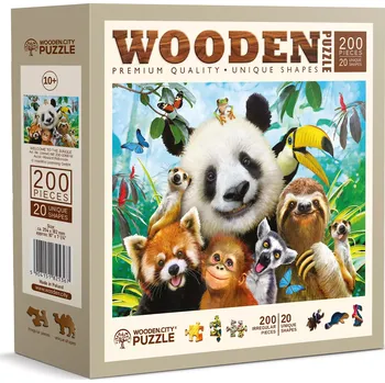 Puzzle WOODEN CITY Dřevěné Vítejte v džungli 2v1 EKO 200 dílků