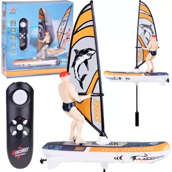 RC model auta RC windsurfer s LED osvětlením – dálkově ovládaná vodní hračka – žlutá