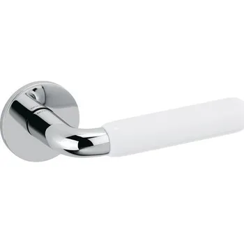 Dveřní kování OLIVARI Alba Chrom lesklý / porcelán, Bez rozety/otvoru pro klíč