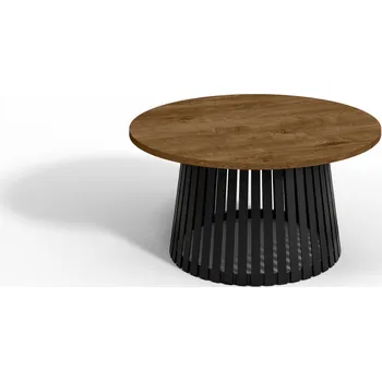 Konferenční stolek Konferenční stolek Abel 90 cm dub lefkas – moderní kulatý stolek do obývacího pokoje