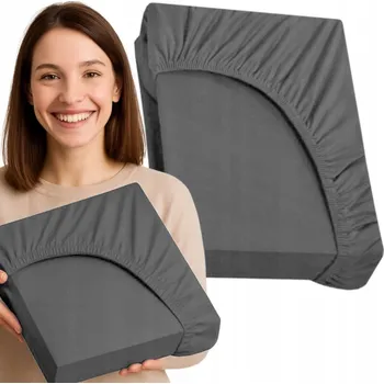 Prostěradlo Prostěradlo bavlna saténová 200x220 cm S GUMOU barva GRAFIT