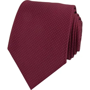 Kravata Vínově červená pánská kravata s jemným puntíkovaným vzorem
