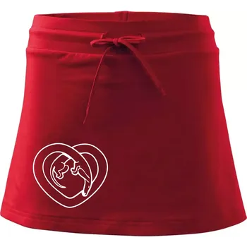 Dámská sukně Jezevčík srdce - obrys - Sportovní sukně - two in one - M ( Červená )