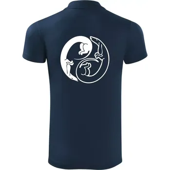 Pánská košile Jezevčíci - Jin jang - Polokošile Victory sportovní (dresovina) - S ( Námořní modrá (velmi tmavá - téměř černá) )