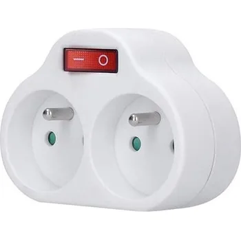 Hodiny SOLIGHT Rozbočovač 2x 10 A s vypínačem, bílý