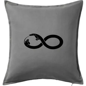 Polštář Jezevčík nekonečno - Polštář 50x50 - 50x50 - Pouze potah ( Tmavě šedý melír )