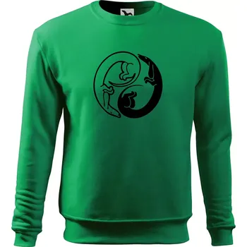 Chlapecké tričko Jezevčíci - Jin jang - Mikina Essential dětská - 158 cm/12 let ( Středně zelená )