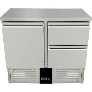 vasegastro Chladící stůl 0,9 x 0,7 m - s 1 dveřmi a 2 šuplíky vpravo