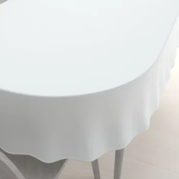 ubrus Teflonový oválný ubrus TF-027 Bílý bez vzoru 50x100 cm