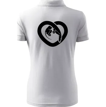 Jezevčík srdce - plný - Polokošile dámská Pique Polo - 2XL ( Bílá )