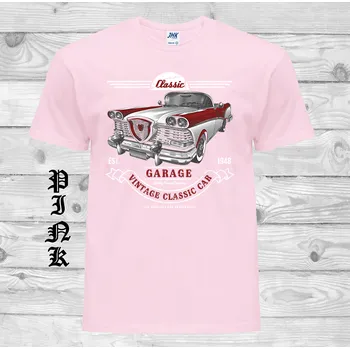 Pánské tričko panske-levne-bavlnene-tricko-potisk-historicke-auto Barva: Pink - růžová, velikost: S