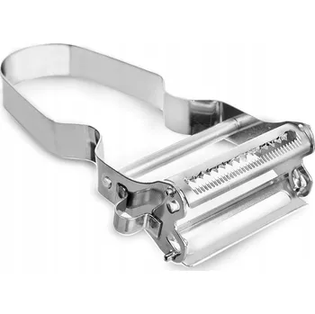 Kuchyňský nůž ŠKRABKA NA ZELENINY A OVOCE OCELOVÁ DVOJITÁ 11,5 CM OCELOVÁ STŘÍBRNÁ